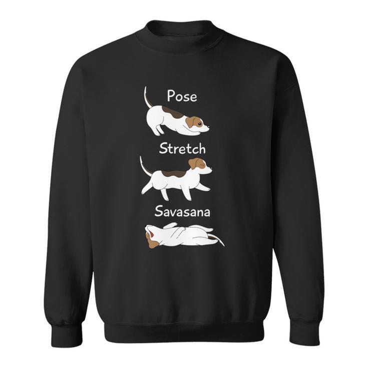 Posetretchavasanaジャック・ラッセル・テリア犬 長袖tシャツ スウェットシャツ