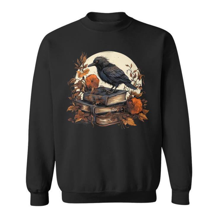 Raven Reading Book Occult Crow Sweatshirt Raven Reading Book Occult Crow Sweatshirt