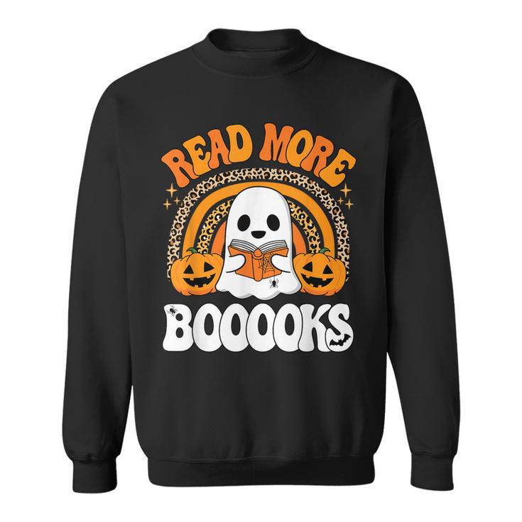 Read More Books Booooks Ghost Pumpkin Cute Teacher Halloween Sweatshirt