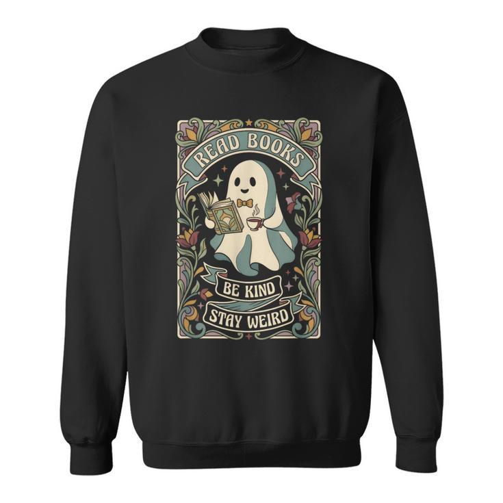 Read Books Be Kind Stay Weird Tarot Ghost Reading Coffee Sweatshirt
