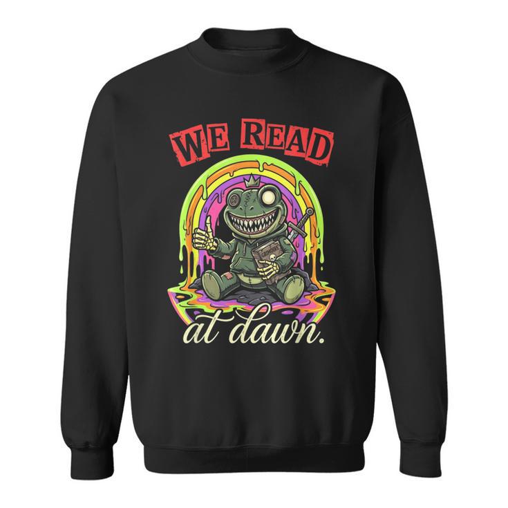 We Read At Dawn Frog Grimoire Book Sweatshirt