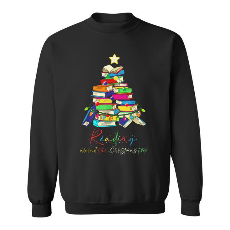 Reading Around The Christmas Tree Books Family Readers Xmas Sweatshirt