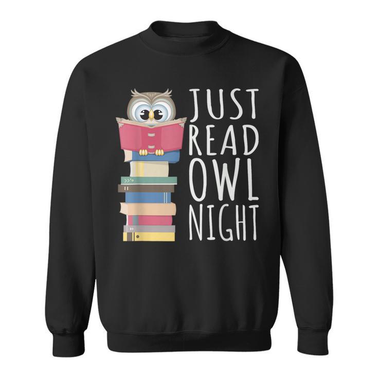 Reading Book Bookworm Kawaii Library Just Read Owl Night Sweatshirt