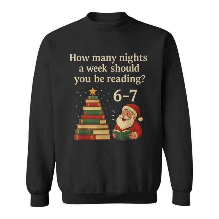 Reading Christmas Tree Book– Reading 6 7 Meme Sweatshirt