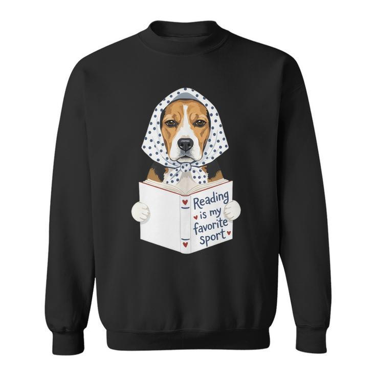 Reading Is My Favorite Sport Beagle Book Lover Sweatshirt