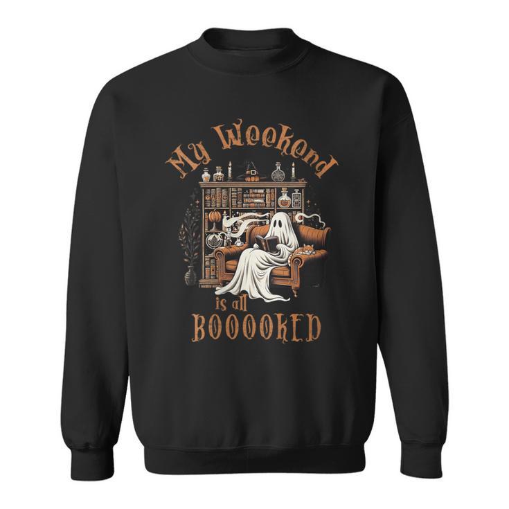 Reading Ghost Halloween Library Weekend Book Lovers Women Sweatshirt