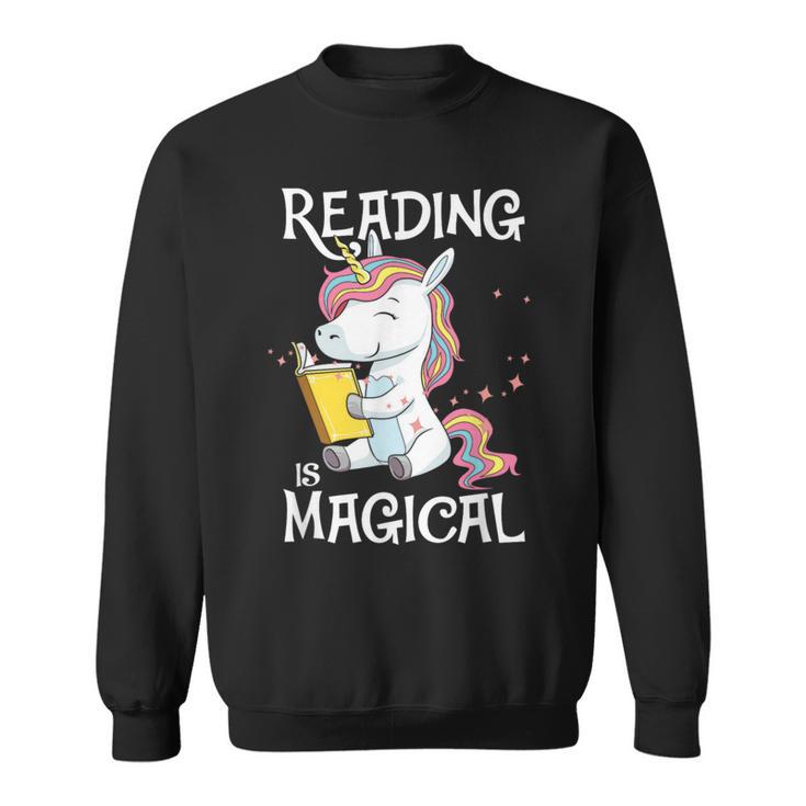Reading Is Magical Book Lover Unicorn English Teacher Girls Sweatshirt