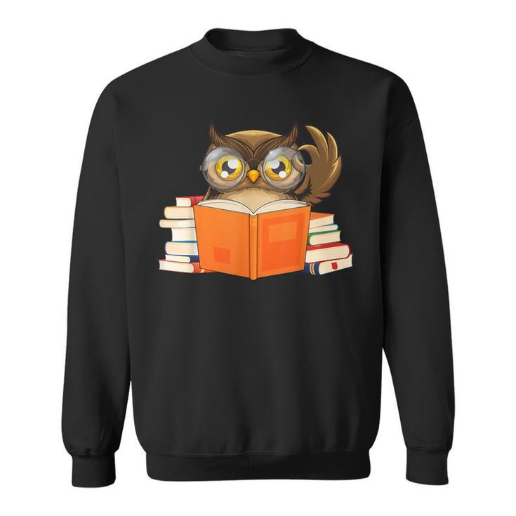 Reading Owl Art Men Women Kids Bookworm Book Lovers Sweatshirt