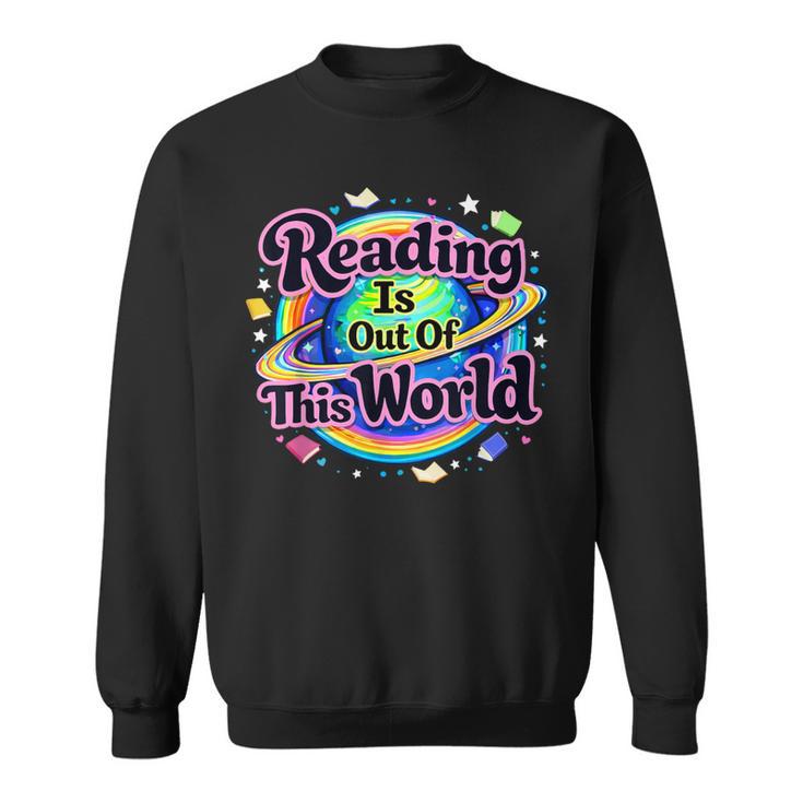Reading Is Out Of This World Space Books Lover Kid Boy Sweatshirt
