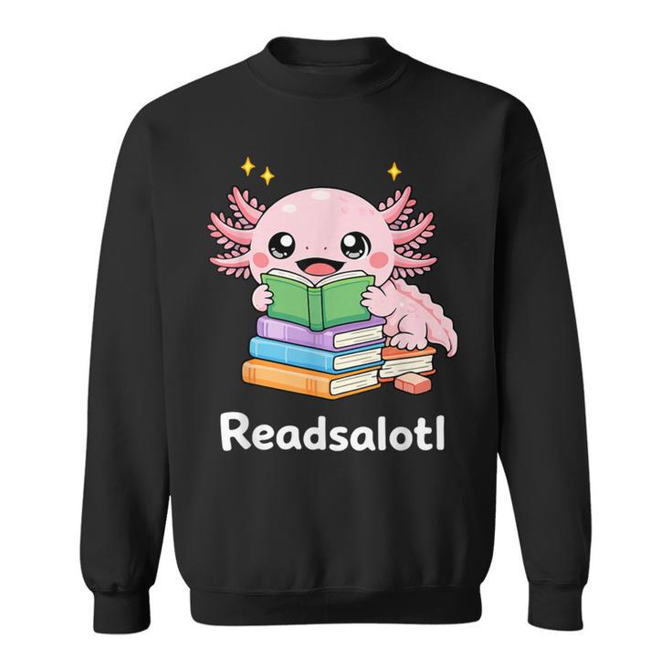 Readsalotl Axolotl Book Reading Sweatshirt