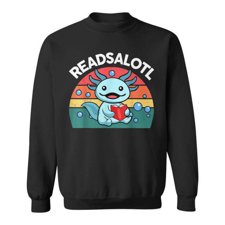 Readsolotl Read Book Axolotl Shirt Salamander Boys Girl Kids Sweatshirt
