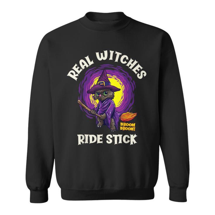 Real Witches Ridetick 面白い 黒猫 ハロウィン スウェットシャツ