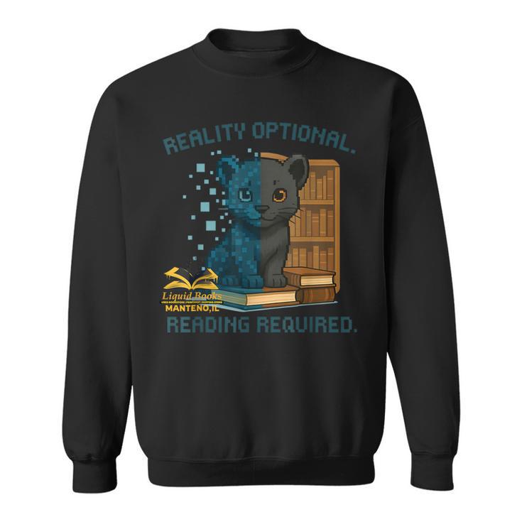 Reality Optional Reading Required Gamer Panther Book Sweatshirt