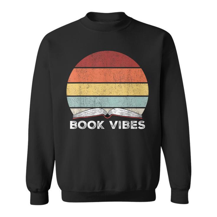 Retro Book Vibes Rainbow For Reading Lovers Vintage Sweatshirt