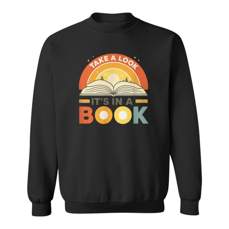 Retro Open Book Rainbow Reading Graphic Sweatshirt