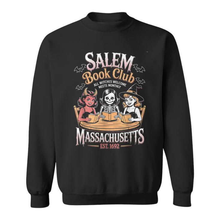 Retro Salem Book Club Bookish Witchy Spooky Halloween Sweatshirt
