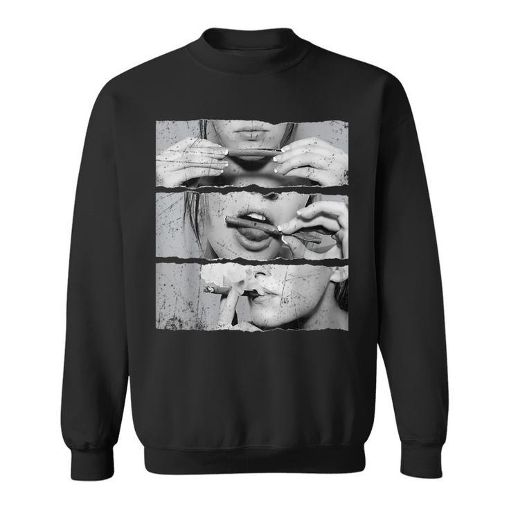 Roll It Lick Itmoke It マリファナポットウィードメンズtシャツ スウェットシャツ