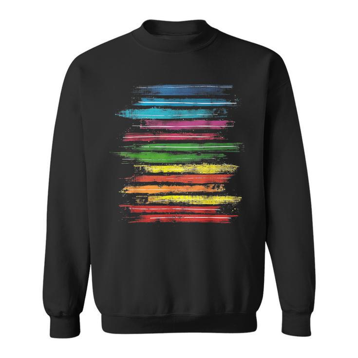 RtY Book Colorful Art Painting Graphic Motif Book Small Sweatshirt