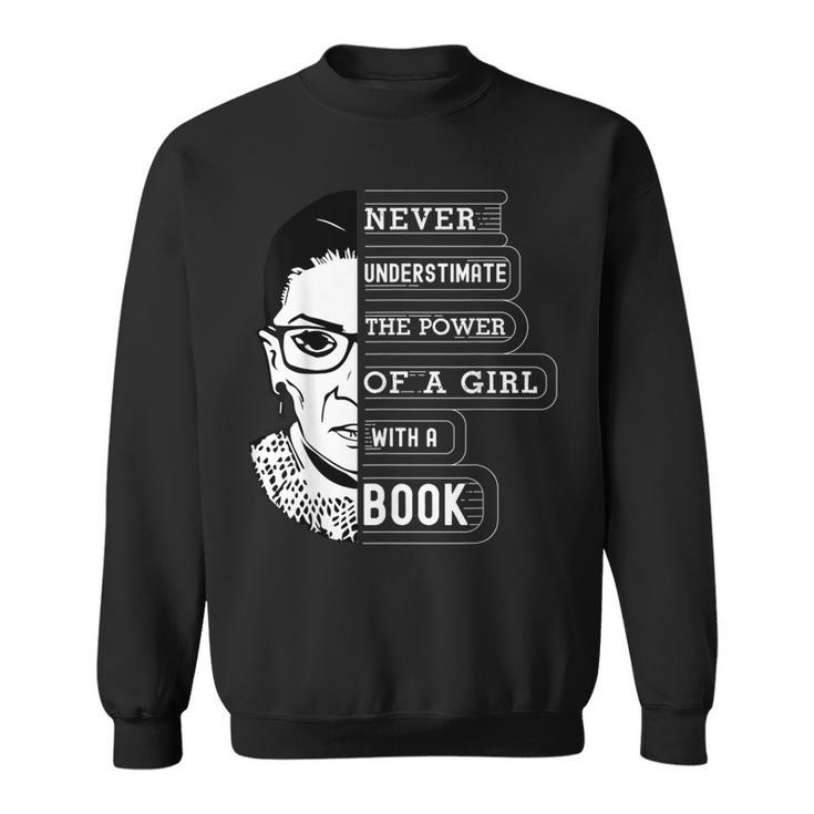 Ruth Bader Ginsburg Shirt Girl With A Book Political Resist Sweatshirt