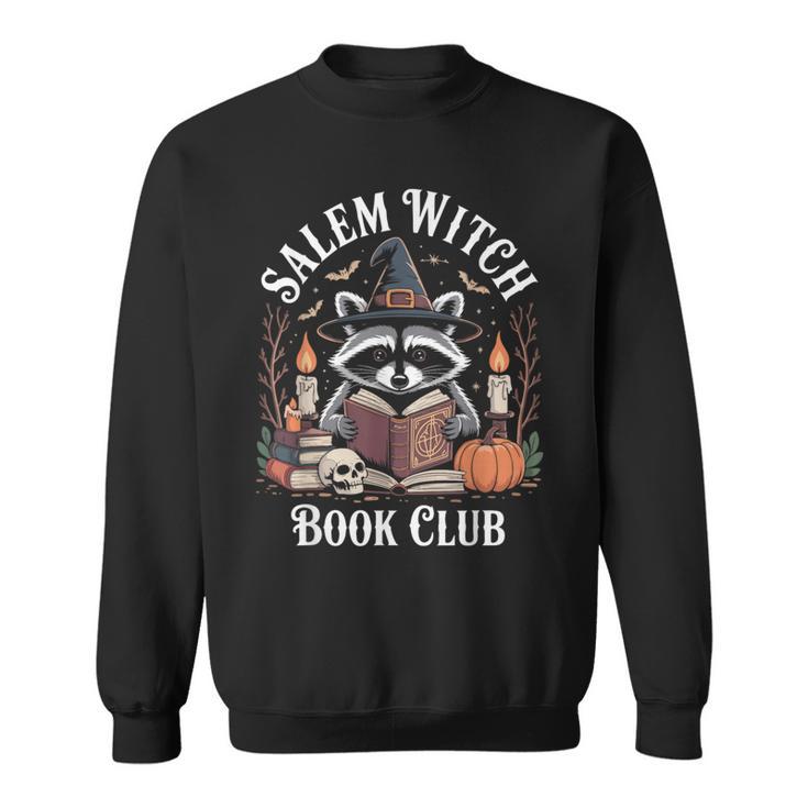 Salem Witch Book Club Raccoon Halloween Sweatshirt