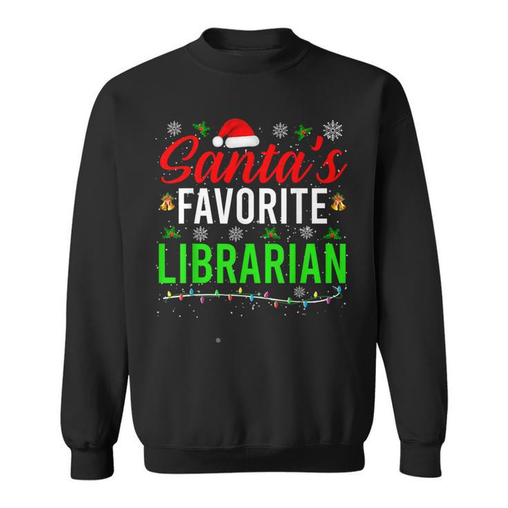 Santa's Favorite Librarian Cute Book Lover Christmas Sweatshirt