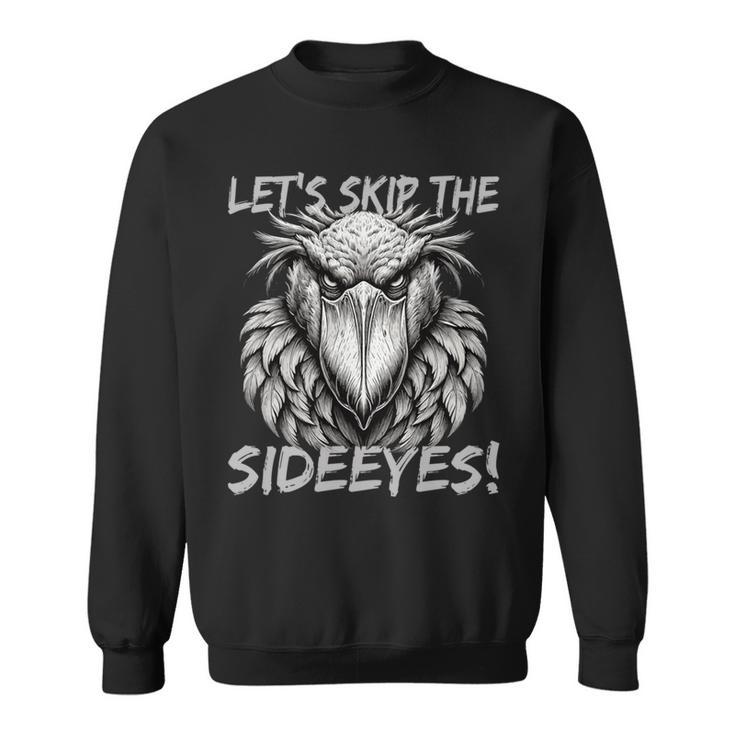 Sideeyes シュービルコウノトリの子育てをスキップしましょう 長袖tシャツ スウェットシャツ