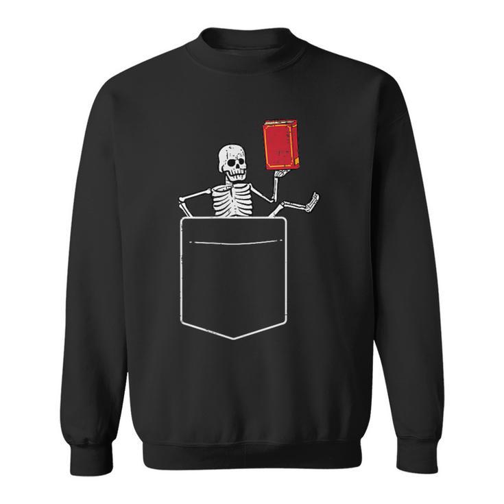 Skeleton Books Read Book Reading Librarian Across America Sweatshirt