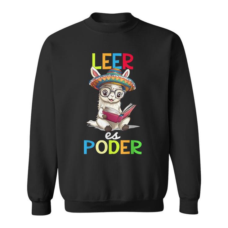 Spanish Reading Book Lover Sloth Maestra Leer Es Poder Sweatshirt