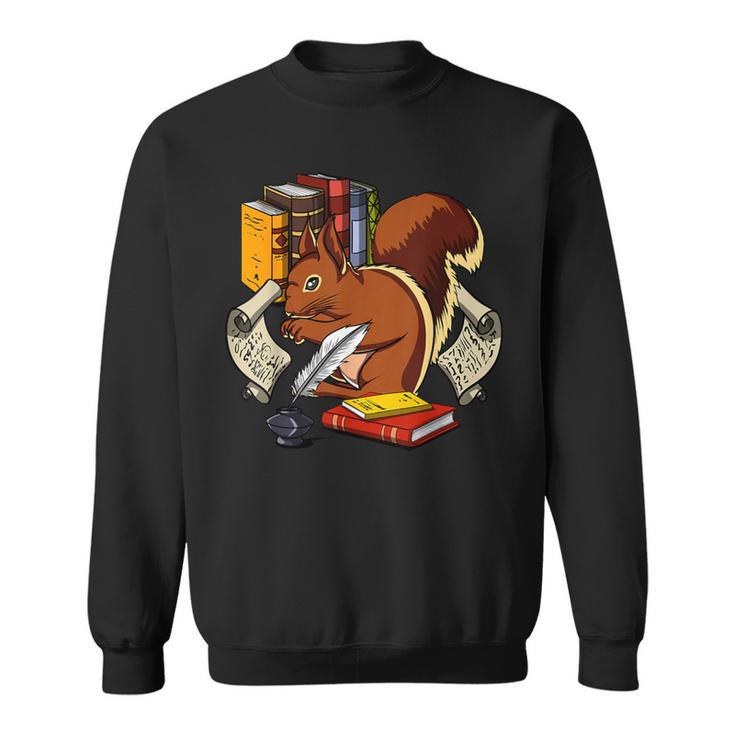 Squirrel Reading Book Cute Forest Animal Sweatshirt
