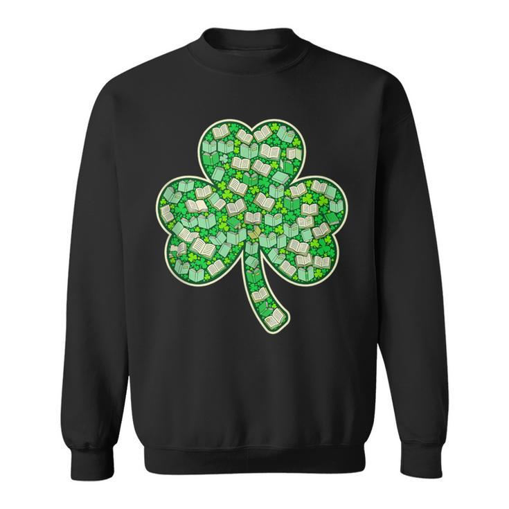 St Patricks Day Bookworm Shamrock Book Lover Sweatshirt