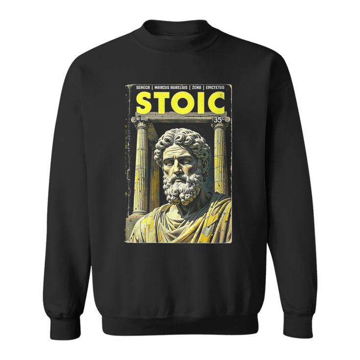 Stoic Philosophy Vintage Book Cover Stoicism Philosopher Sweatshirt