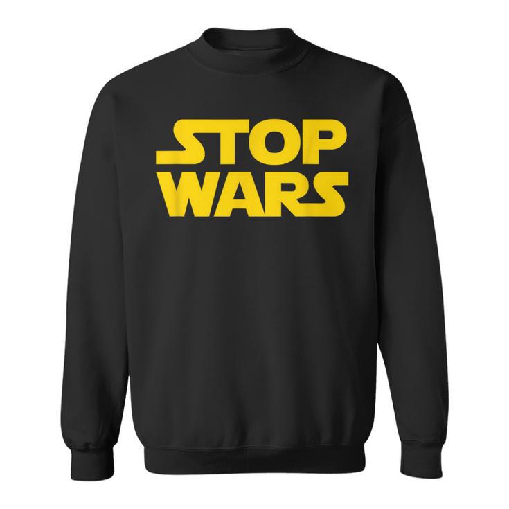 Stop Wars 反戦メッセージ 地球と宇宙の平和 スウェットシャツ