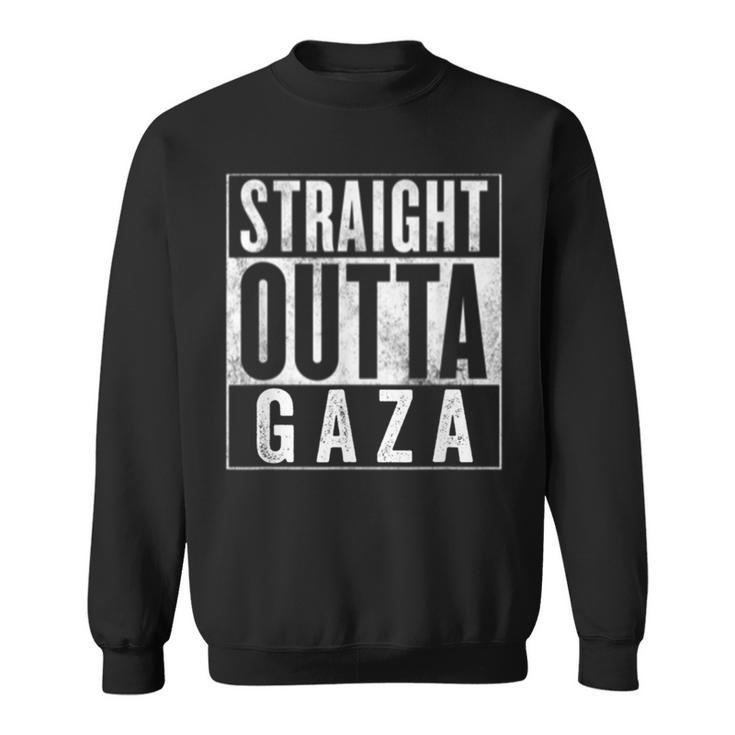 Straight Outta Gaza 反戦 Nakba 抗議 パレスチナ人ヒューマス スウェットシャツ