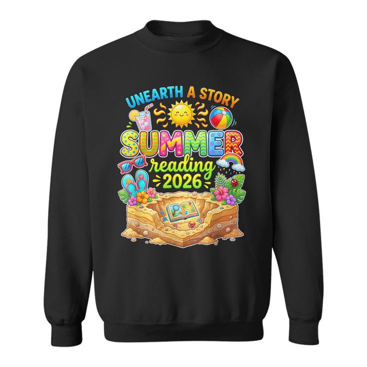 Summer Reading 2026 Unearth a Story Book Reading Sweatshirt