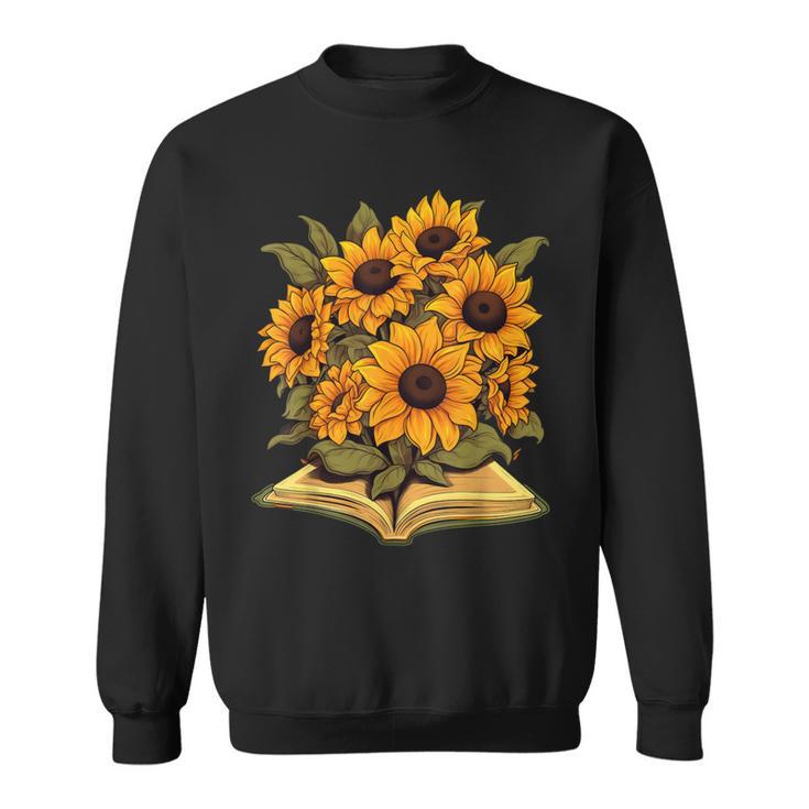 Sunflowers Flowers Book Floral Sweatshirt