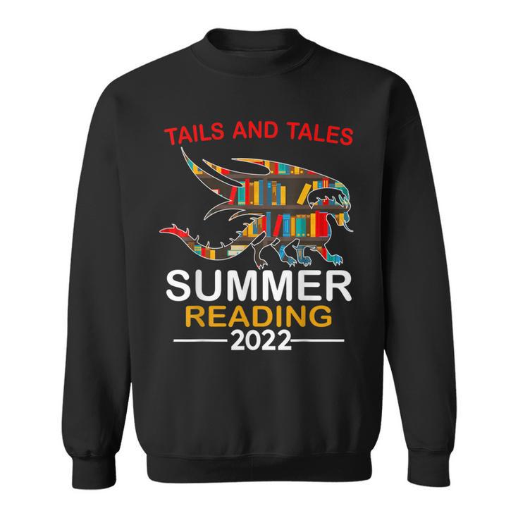 Tails And Tales Summer Reading 2022 Book Reading Teen Dragon Sweatshirt