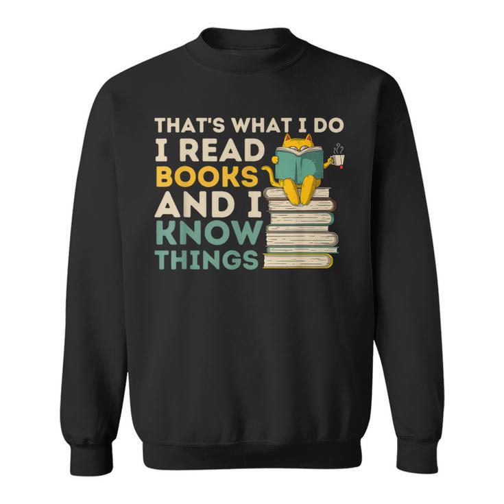 That's What I Do Reading Cat Book & Cat Lover Sweatshirt