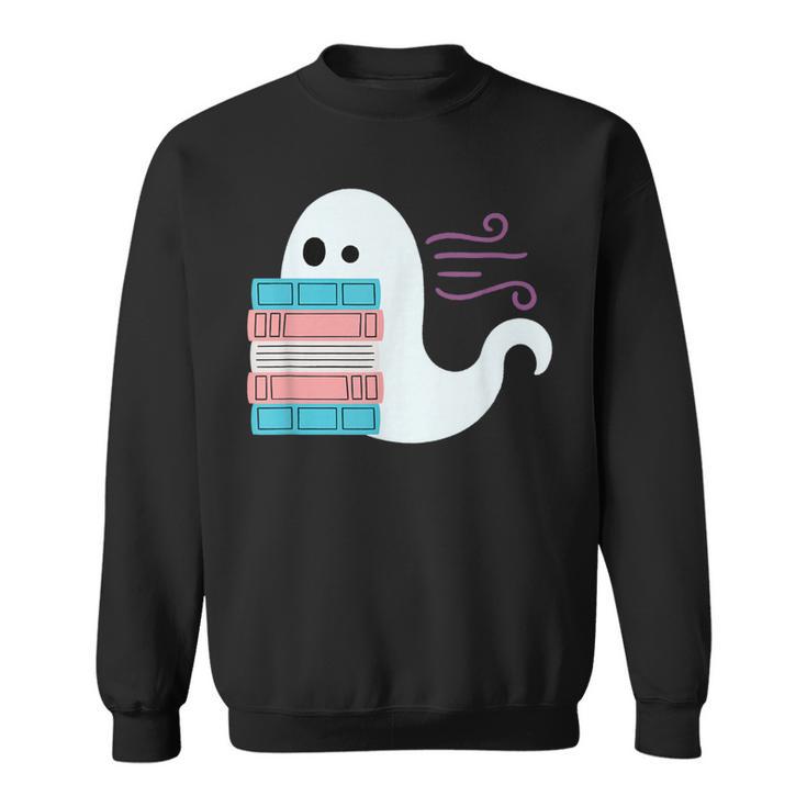 Threadless Grey Sky Chai Trans Book Pride Ghost Graphic Sweatshirt