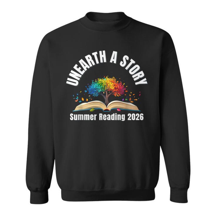 Unearth a Story 2026 Summer Reading Program Tree Book Sweatshirt