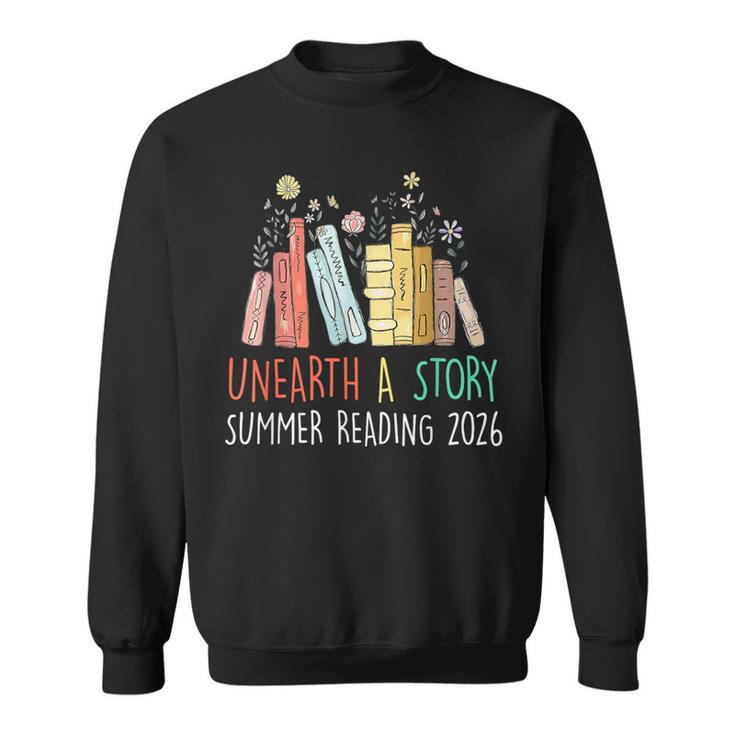 Unearth A Story Summer Reading 2026 Book Wildflowers Sweatshirt