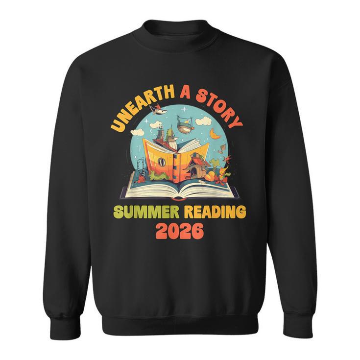 Unearth a Story Summer Reading 2026 Librarian Book Library Sweatshirt