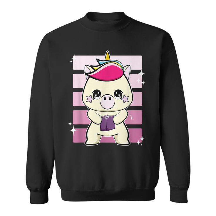 Unicorn With Book Sweatshirt