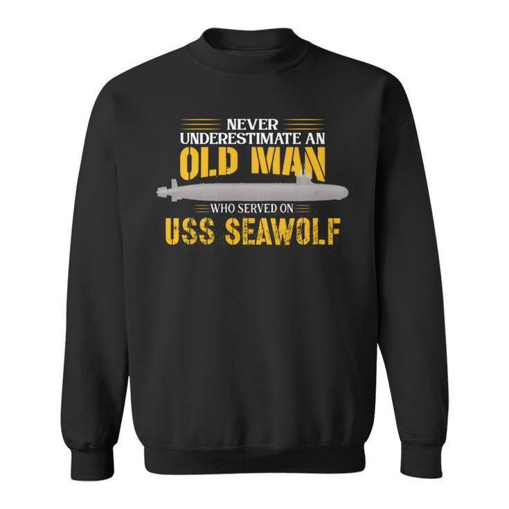 Ussシーウルフssn-21サブマリン 長袖tシャツ スウェットシャツ