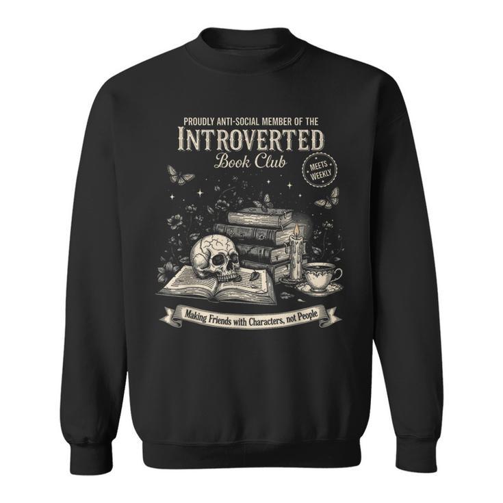 Vintage Introverted Book Club Antisocial Reader Gothic Vibe Sweatshirt