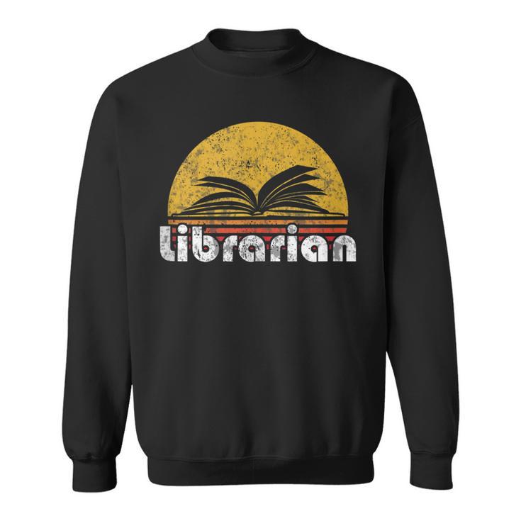 Vintage Reading Book Librarian Retro Sunset Sweatshirt