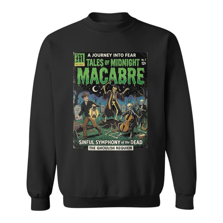 Vintage Retro Horror Comic Book Cover Skeleton Macabre Sweatshirt
