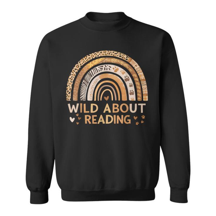 Wild About Reading Books Reader Lover Bookworm Librarian Sweatshirt