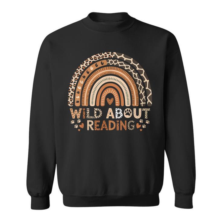Wild About Reading Books Reader Lover Bookworm Library Day Sweatshirt