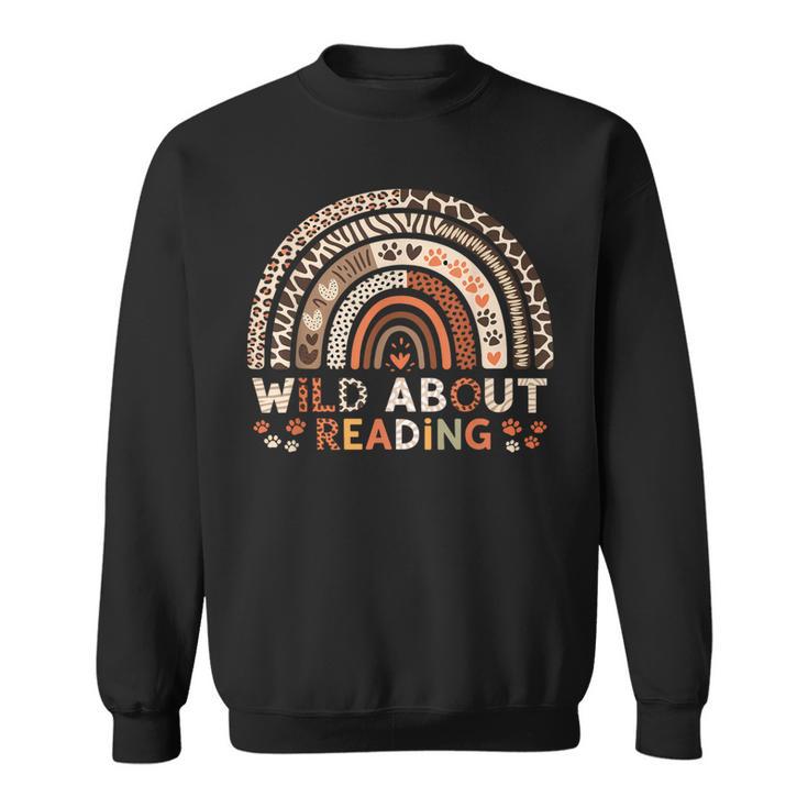 Wild About Reading Books Reader Lover Library Day Librarian Sweatshirt