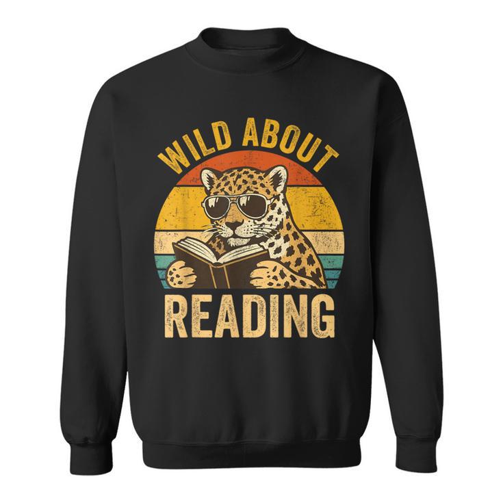 Wild About Reading Cheetah Book Leopard Print Kids Boys Girl Sweatshirt